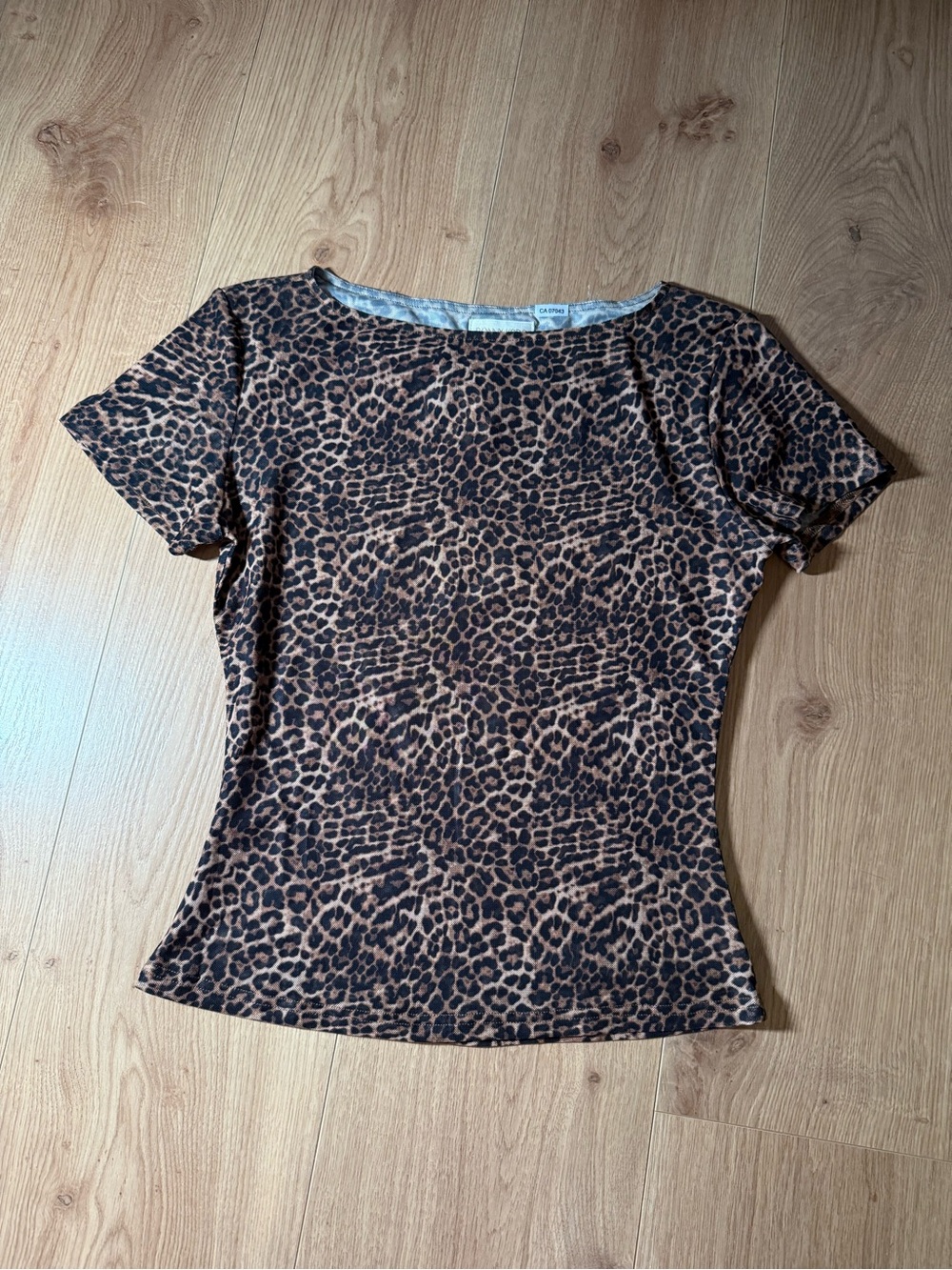 Ronny Kobo Collection | Leopard Print Short Sleeve Top - Brown & Black